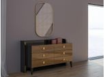 Cassettiera Con Specchio Design Marrone Jvmoebel