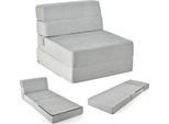 Costway Divano Letto Pieghevole 3 In 1, Materasso Pieghevole, Schiuma Extra Spessa (15 Cm), Divano Letto, Materasso Da Pavimento, Materasso Pieghevole, 190 X 71 X 15 Cm (Grigio)