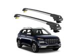 Turtle Portapacchi AIR-1 Hyundai Venue Qx 2020 - 2024 Barre Rialzate , Argento