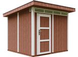 Capanno Da Giardino Di 5,9M² Con Pavimento E Piastrelle Bituminose - Capanno Da Giardino L279Xl293Xh239 Cm - Capanno Da Giardino Timbela M903 - Redwood Red