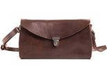 Harold's Pelle Borsa A Tracolla Pochette Fold Handbag Clutch Brown Marrone Scuro