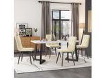 Set Di 4 Sedie Da Pranzo Flieks, Sedia Imbottita Con Gambe In Legno Massiccio, Sedie Da Cucina Sedia Da Pranzo Con Schienale, Sedia Con Rivestimento In Velluto, Beige