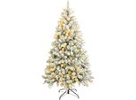 Albero Di Natale Rebecca Mobili 210 Cm Con 400 Luci In Pvc, Verde E Bianco