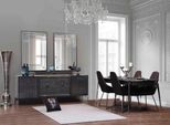 Set Sala Da Pranzo 1X Tavolo Da Pranzo + 6X Sedie + 1X Credenza + 2X Specchio 10 Pezzi, Jvmoebel
