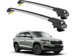 Turtle Portapacchi AIR-1 Skoda Kodiaq NS7 2017 - 2024 Barre Rialzate , Argento