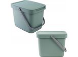 Cestino Kadax Con Coperchio E Maniglia, Cestino In Plastica, Cestino Per La Raccolta Differenziata (Verde, 6L)