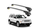 Turtle Portapacchi AIR-1 Jeep Patriot All 2007 - 2017 Barre Rialzate , Argento