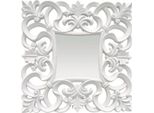 Casa Padrino Specchio Barocco Bianco 76 X H. 76 Cm - Specchio Quadrato Da Parete In Stile Barocco - Magnifico Specchio Da Armadio In Stile Antico - Interni Barocchi - Mobili Barocchi