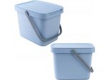 Cestino Kadax Con Coperchio E Maniglia, Cestino In Plastica, Cestino Per La Raccolta Differenziata (Blu, 6L)