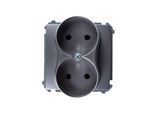 Simon Basic Presa Doppia B/U 16A IP20 Acciaio Inox BMG2M.01/21