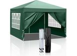 Gazebo Fch, Gazebo Pieghevole 3X3 M, Con 4 Pareti Laterali, Gazebo Per Feste Idrorepellente Protezione Uv 50+, Regolabile In Altezza, Con Borsa Per Il Trasporto, Per Esterno Giardino Campeggio Verde
