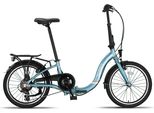 Pacto Six - Bicicletta Olandese Di Alta Qualità Bicicletta Pieghevole 27 Cm Telaio In Alluminio Bicicletta Con Ruote In Alluminio Da 20 Pollici, Cambio Shimano A 6 Velocità Bicicletta Pieghevole Blu