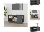 Vidaxl Mobile Tv Grigio 80X35X40,5 Cm In Legno Di Pino Massiccio - Mobili Tv