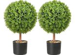 Vevor 2X Palla Di Bosso Artificiale Ø40,6Cm Decorazione Da Giardino Bosso In Vaso Da Fiori Palla Di Bosso Artificiale Pianta Artificiale In Pe, Legno, Pp Incl. 4 Pz. Farfalle Decorative E 10 Pz. Foglie Di Ricambio