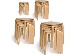20X Sgabello Erzi 48 In Legno Sagomato, Impilabile