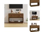 Mobile Tv Vidaxl Miele Marrone 90X40X60 Cm In Legno Di Pino Massiccio - Mobili Tv