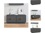 Vidaxl Mobile Tv Grigio 80X34X35 Cm In Legno Di Pino Massiccio - Mobili Tv