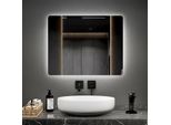 Emke Specchio Da Bagno Con Illuminazione A Led Specchio Da Parete Con Interruttore A Sfioramento E Antiappannamento, 50X60Cm Specchio Da Bagno Con 2 Colori Di Luce