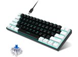 Hxsj V900 Rgb Tastiera Meccanica Da Gioco, 61 Tasti | Copritasti In Abs A Iniezione Bicolore | Molteplici Modalità Di Illuminazione | Design Ergonomico, Interruttore Blu, Nero+Bianco