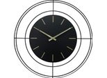 Orologio Da Parete Rebecca Mobili In Metallo Nero E Oro, Ø 50 Cm