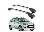 Turtle Portapacchi AIR-1 Lada Kalina Sw 2013 - 2018 Barre Rialzate , Argento