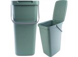 Cestino Kadax Con Coperchio E Maniglia, Cestino In Plastica, Cestino Per La Raccolta Differenziata (Verde, 20L)