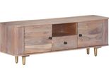 The Living Store Mobile Tv 118X30X40 Cm In Legno Massiccio Di Acacia