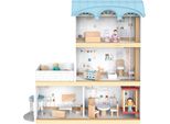 4Iq Grande Casa Delle Bambole In Legno Ula 39,3X13,5X41,5 Cm Con Accessori