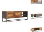 Mobile Tv Vidaxl Teak Riciclato E Acciaio 120 X 30 X 40 Cm - Mobili Tv