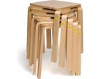 5X Sgabello Erzi 48 In Legno Sagomato, Impilabile