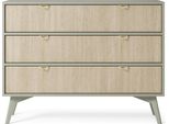 Cassettiera, Credenza - Elegante Eucalipto E Marrone - Facile Da Montare Con 3 Cassetti (L: 106Cm X H: 80Cm X P:38Cm)