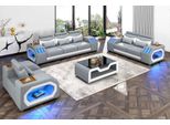 Sofagarnitur 3Tlg Grau Set Jvmoebel