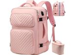 Delgeo Zaino Da Viaggio Per Le Donne, Zaino Con Bagaglio A Mano, Zaino Casual Elegante Espandibile, Adatto Per Laptop Da 17,3 Pollici, Zaino Casual Per Un Fine Settimana Sul Sentiero Escursionistico, Rosa