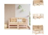 Vidaxl Divani Angolari Con Cuscini 2 Pz. Legno Di Pino Massiccio - Elementi Per Divani Da Giardino