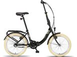 Pacto Nine - Bici Olandese Comoda Bici Pieghevole Telaio In Acciaio Bici Da 20 Pollici Cerchi In Alluminio Cambio Al Mozzo Shimano Nexus 3 Bici Pieghevole Nera