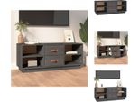 Vidaxl Mobile Tv Grigio 100X34X40 Cm In Legno Di Pino Massiccio - Mobili Tv