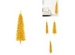 Vidaxl Mezzo Albero Di Natale Artificiale Con Supporto Slim Gold 210 Cm - Alberi Di Natale