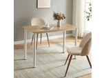 Tavolo Da Pranzo 'Tammela' Per 4 Persone 120 X 60 Cm Gambe In Acciaio Effetto Rovere