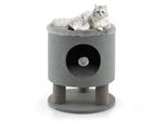 Costway Sgabello Per Gatti Con Grotta Per Gatti 20X19Cm, Casa Per Gatti Tiragraffi Albero Per Gatti 40 X 40 X 47 Cm (Grigio)