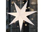 Brubaker Stella Di Natale Appesa A Led - Stella Di Carta Da 60 Cm - Stella Dell'avvento 3D - Funzionamento A Batteria, Bianco