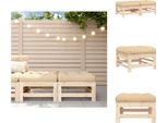 Vidaxl Sgabello Da Giardino Con Cuscino 2 Pz. Legno Di Pino Massiccio - Elementi Per Divani Da Giardino