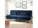 Comhoma Divano Letto Con Funzione Letto, Copertura Divano Futon Pieghevole, Divano Letto, Divano Angolare, Divano Letto Per Ospiti, Divano A 3 Posti, Con Schienale Regolabile In Tessuto, Blu