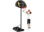 Supporto Per Pallacanestro Costway 130-305 Cm Regolabile In Altezza, Canestro Da Esterno Con Ruote E Supporto, Sistema Di Pallacanestro Portatile, Supporto Riempibile Con Acqua E Sabbia, Sistema Di Canestri Per Bambini E Adulti