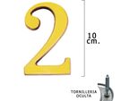 Numero "2"" Wolfpack In Ottone 10 Cm + Viti, Blister Con 1 Pezzo"
