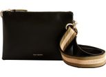 Ted Baker Pelle Borsa A Tracolla Darceyy Branded Webbing Leather Crossbody Bag Jet - Black Nero