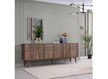Set Credenza Con Specchio Cassettiera Legno Marrone Sala Da Pranzo Jvmoebel