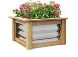Outsunny Letto Rialzato In Metallo, Fioriera Con Telaio In Legno, Letto Per Verdure, Letto Per Erbe Aromatiche Per Giardino, Balcone, Natura, 45 X 45 X 30 Cm