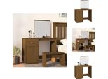 Vidaxl Tavolino Da Toilette Marrone Miele 95X50X134 Cm In Legno Di Pino Massiccio - Tavolini Da Toilette
