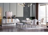Set Da Pranzo Tavolo Da Pranzo + 6X Sedie + Credenza Moderna 8 Pezzi