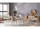 Sala Da Pranzo Di Design Tavolo Da Pranzo Completo + 6X Sedie Mobili Moderni Tavolo In Legno Nuovo